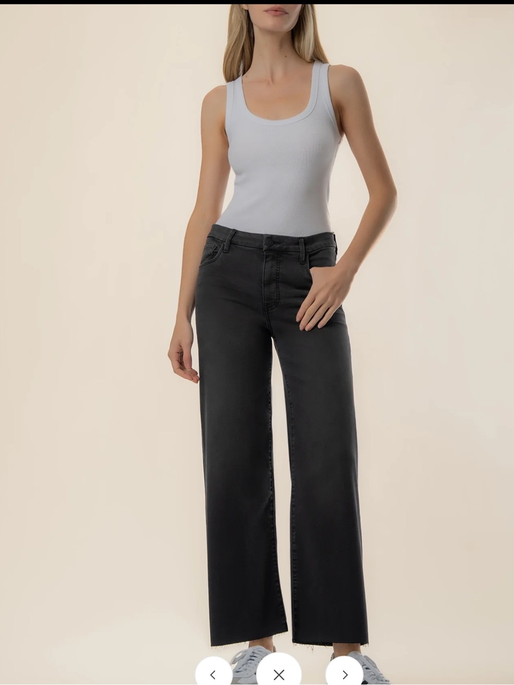 KUT Kut From The Kloth Meg High Rise Wide Leg in Experiences Wash Black Size 8P